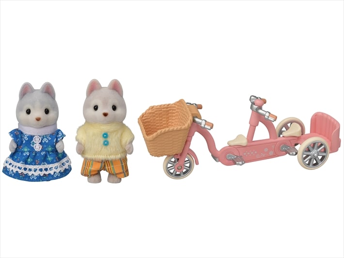 Slyvanian Families - Tandem Cycling Set - Husky Sister & Brother