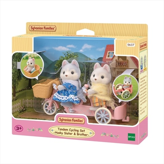 Slyvanian Families - Tandem Cycling Set - Husky Sister & Brother
