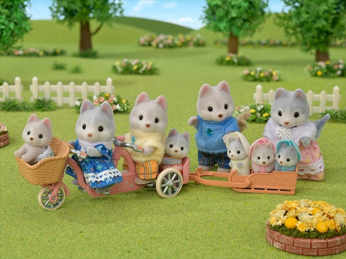 Slyvanian Families - Tandem Cycling Set - Husky Sister & Brother
