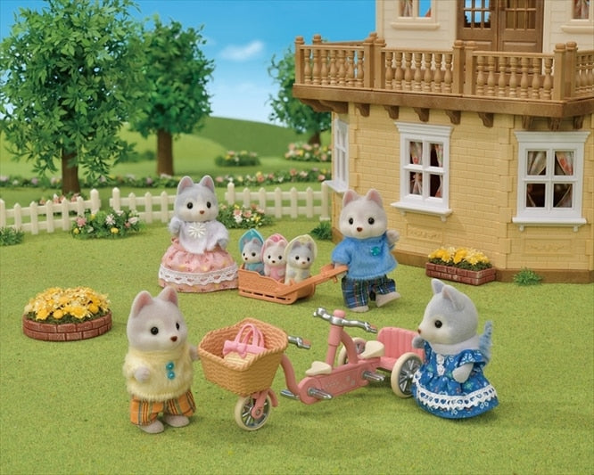 Slyvanian Families - Tandem Cycling Set - Husky Sister & Brother