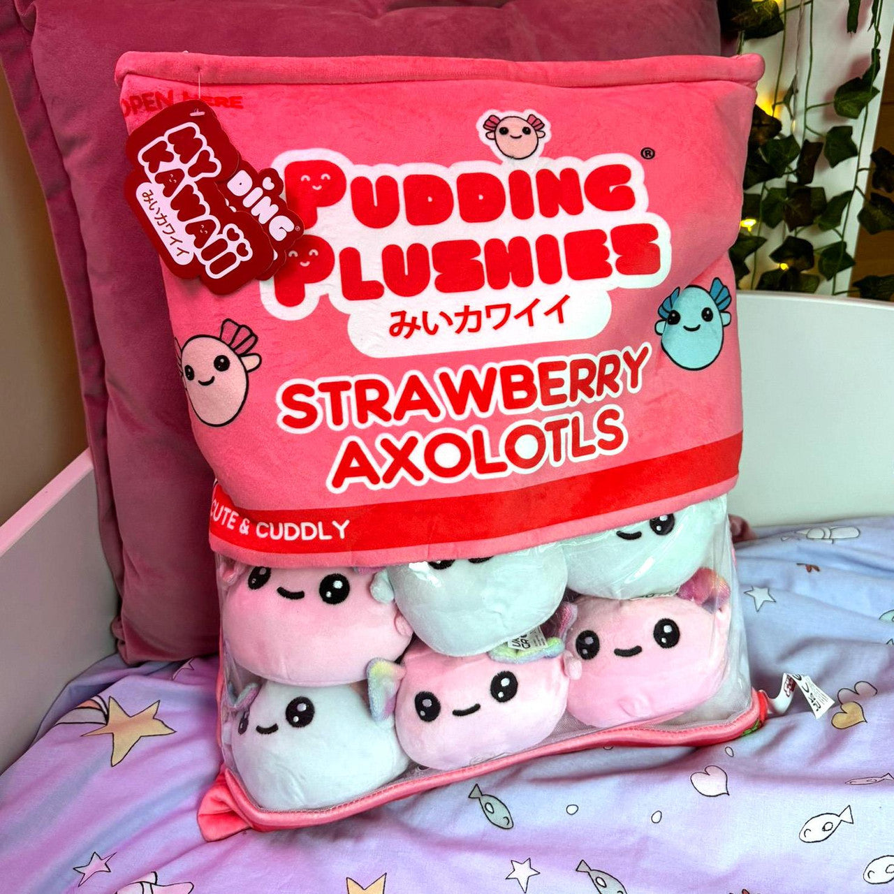 My Kawaii Pudding - Strawberry Axolotls Snack Pillow
