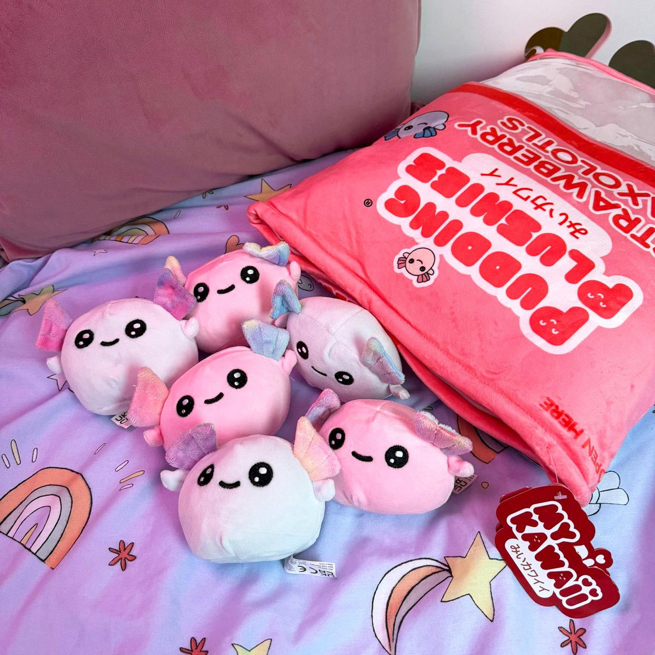 My Kawaii Pudding - Strawberry Axolotls Snack Pillow