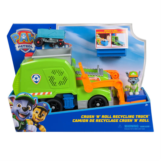 Paw Patrol - Crush ’N’ Roll Recycling Lorry with Rocky Action Figure