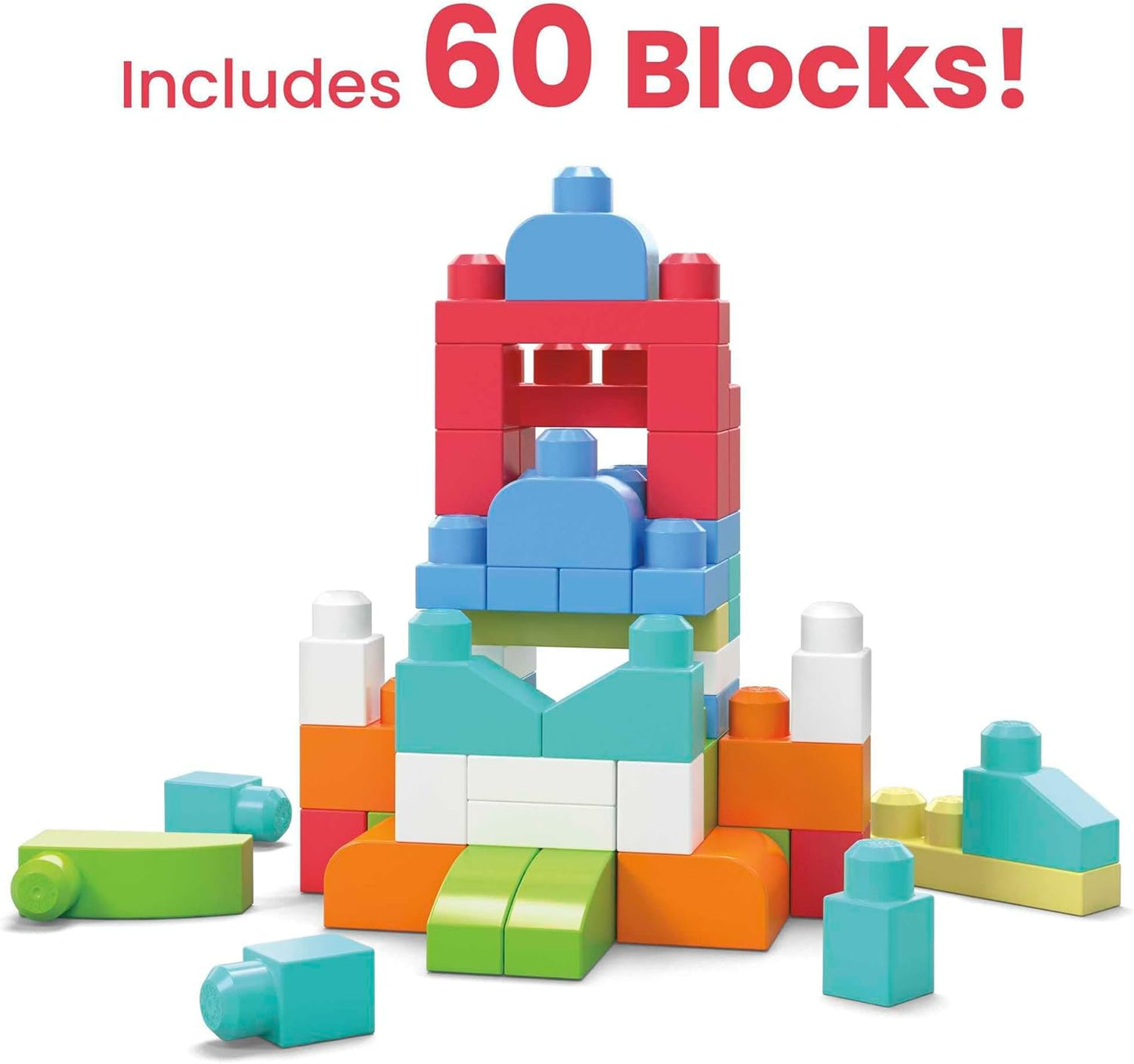 Mega Bloks - Building Bag Building Set With 60 Blocks