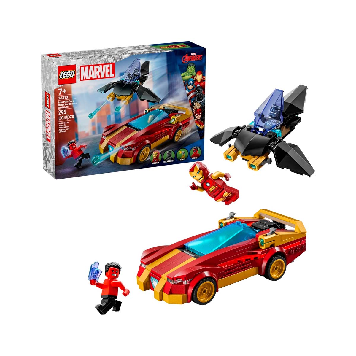 LEGO Marvel - Iron Man Car & Black Panther vs. Red Hulk (76310)