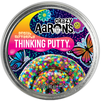 Crazy Aarons - Social Butterfly Rainbow Confetti Putty
