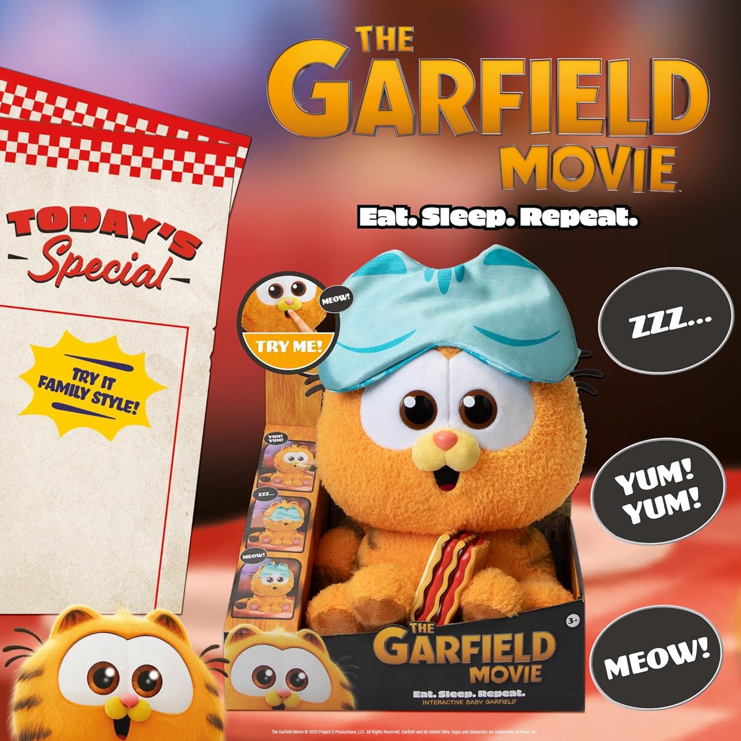 Garfield Movie - Baby Garfield Feature Plush with Sound