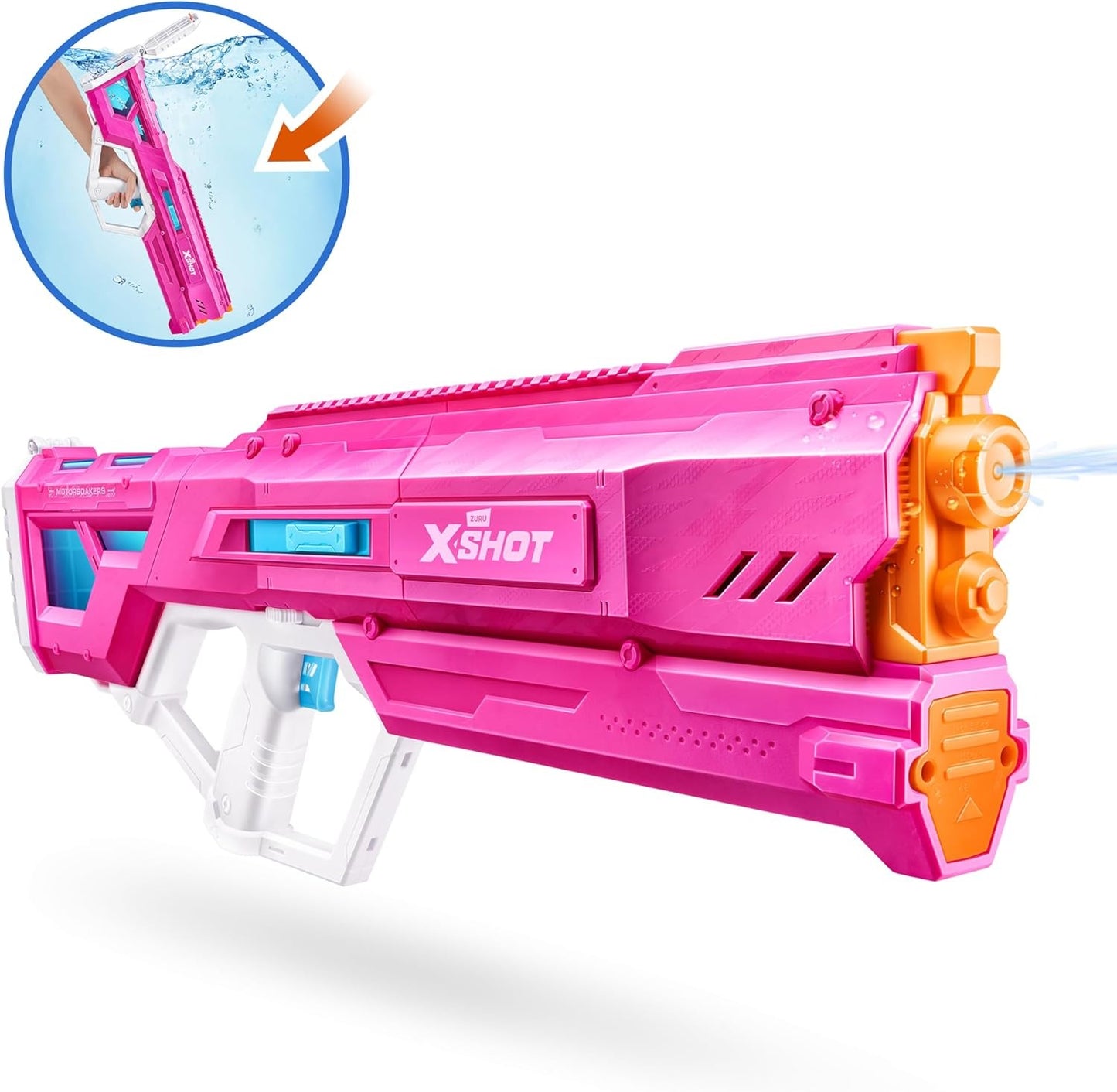 XShot Water Gun - Mega Pulse - Large Motor Soaker - Pink Skin