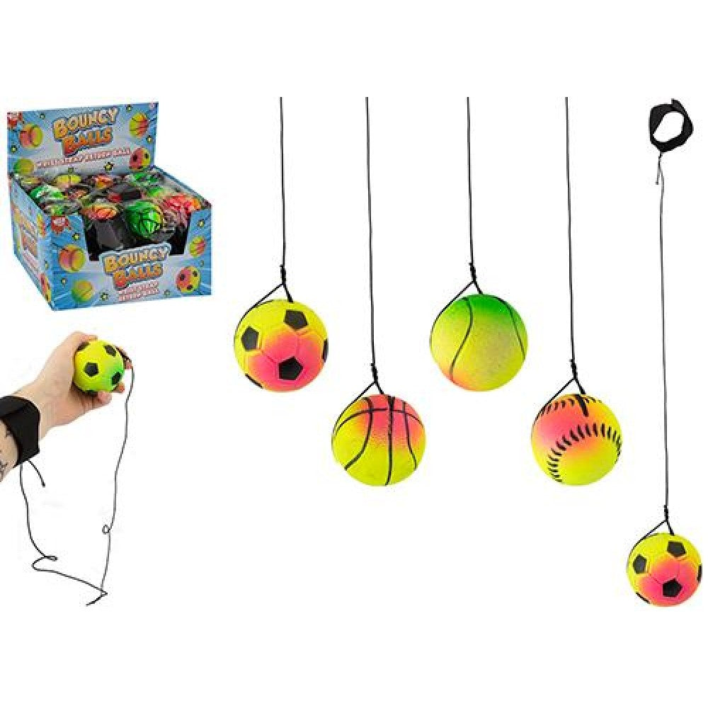 Bouncy Sport Balls With Wrist Strap