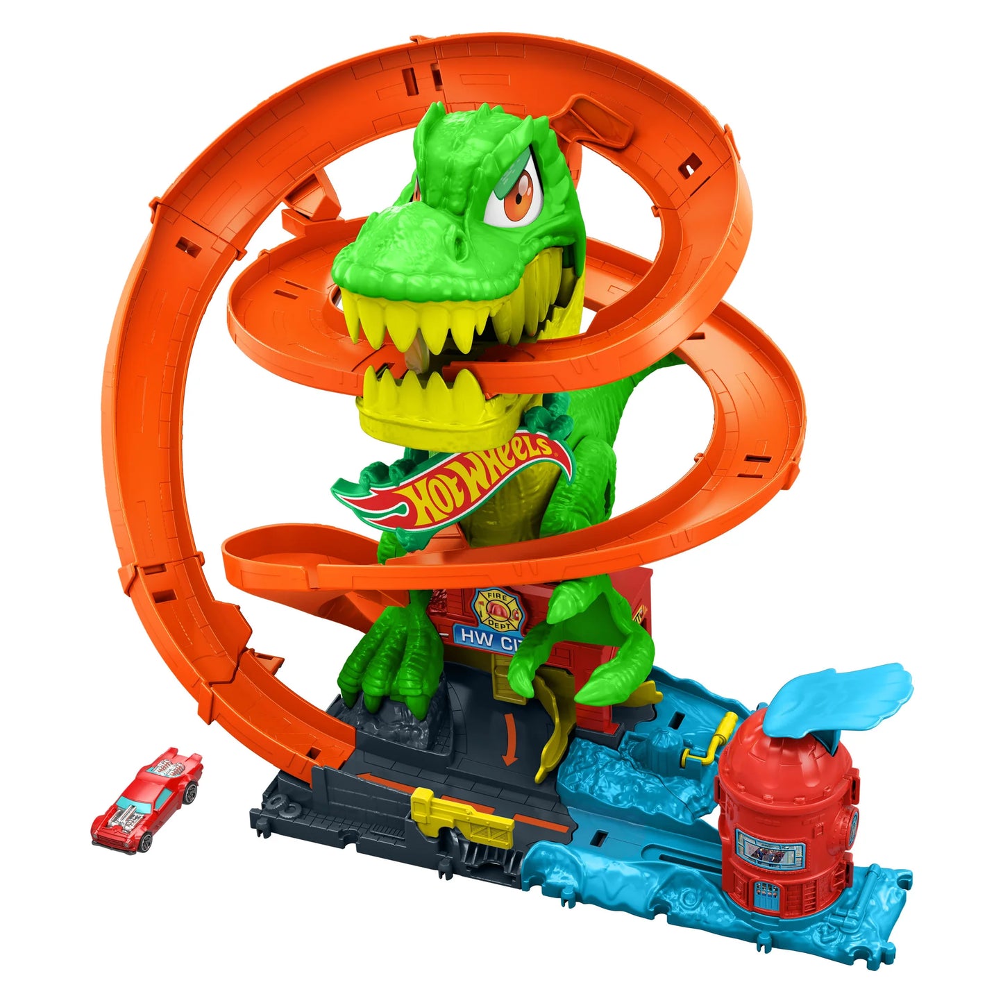 Hot Wheels - Diecast City T-Rex Blaze Battle Playset
