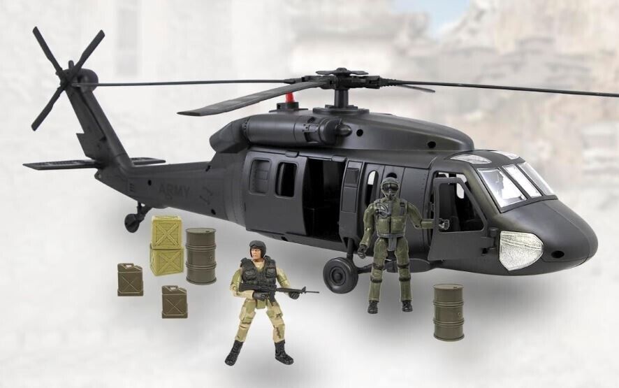 Black Hawk Helicopter and 2 Figures Set