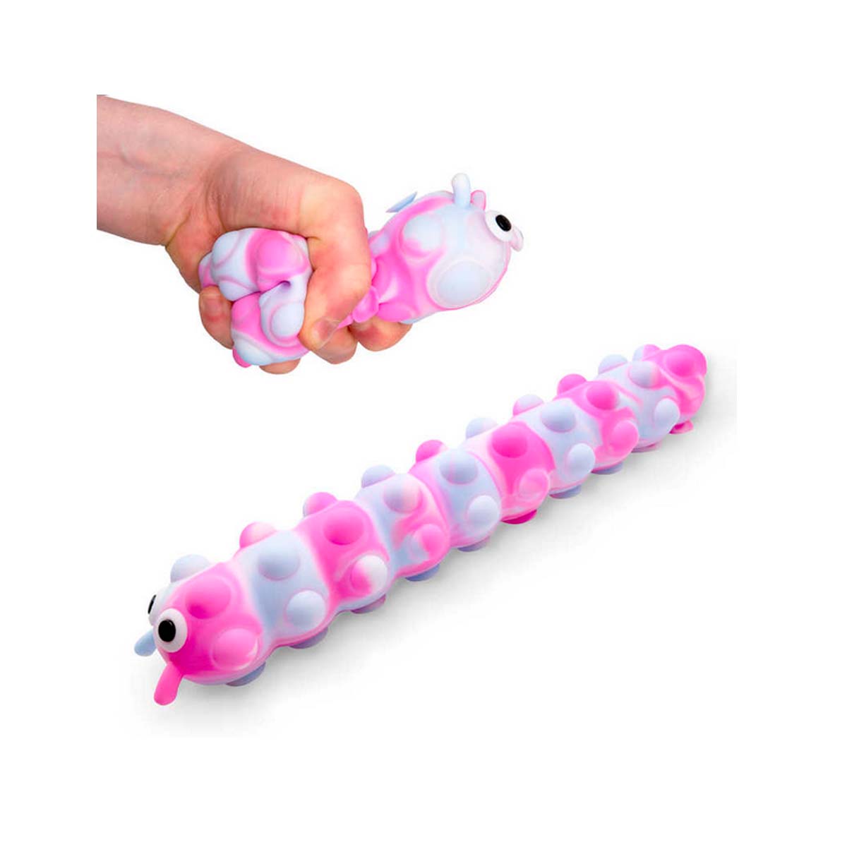 Light Up Suction Push Popper Caterpillar