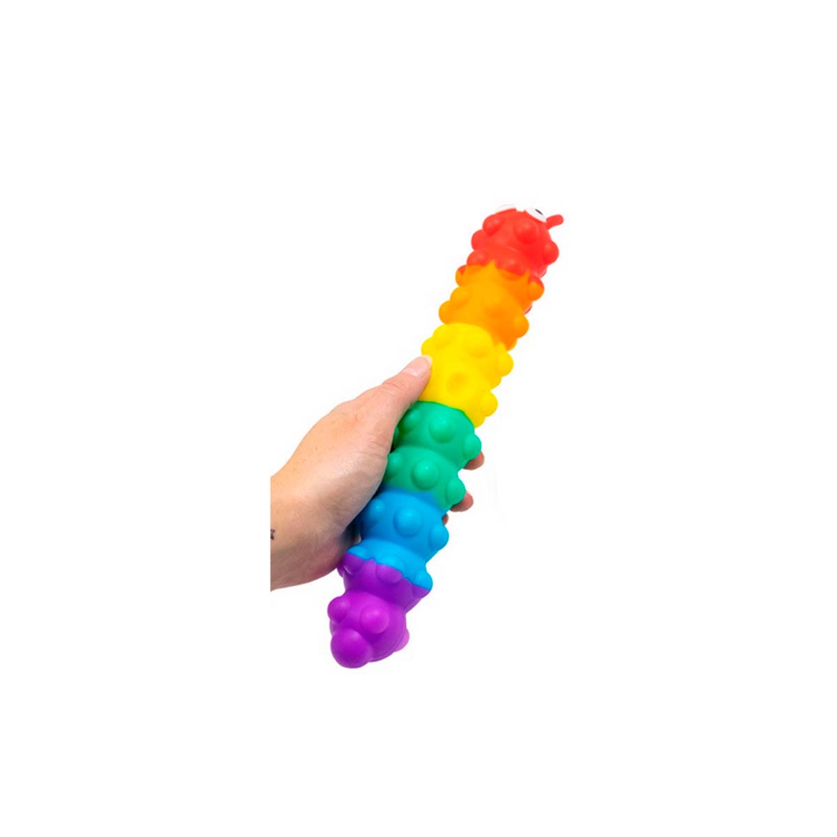 Light Up Push Popper Rainbow Caterpillar