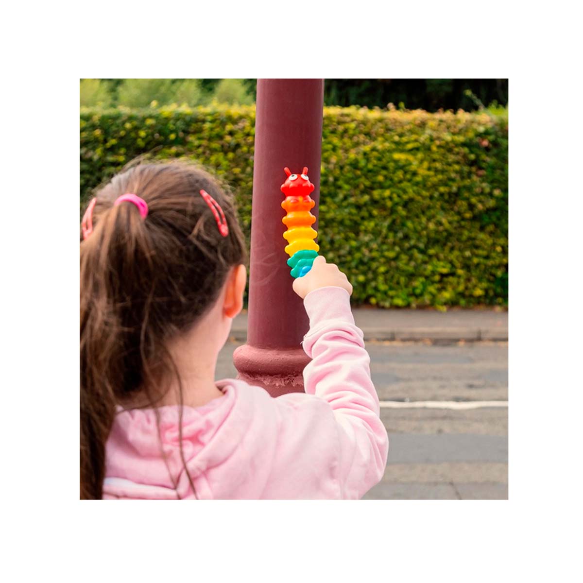 Light Up Push Popper Rainbow Caterpillar