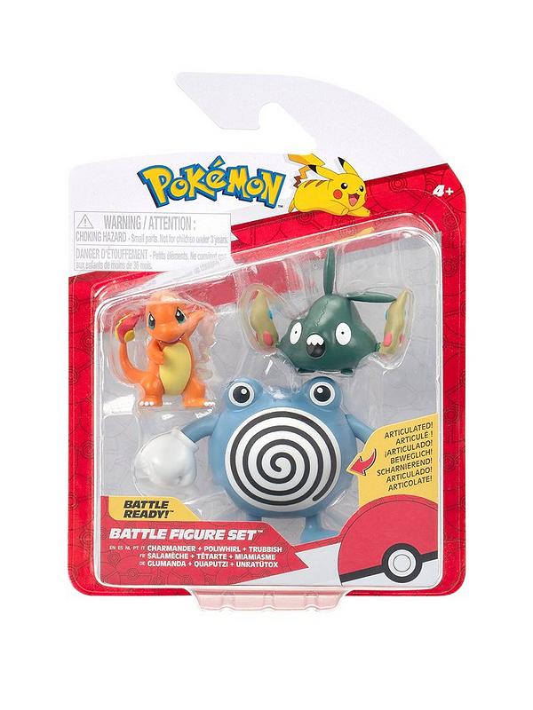 Pokemon Battle Figures 3 Pack - Charmander, Poliwhirl & Trubbish