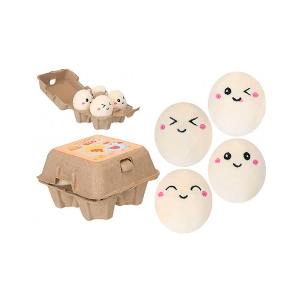 Egg Box with 4 Plush Eggs