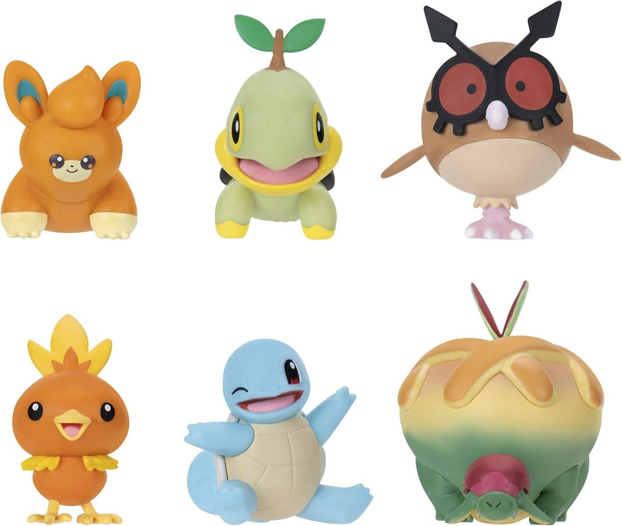 Pokemon - Battle Figure 6 Pack - Pawmi, Squirtle, Torchic, Turtwig, Hoothoot & Appleton
