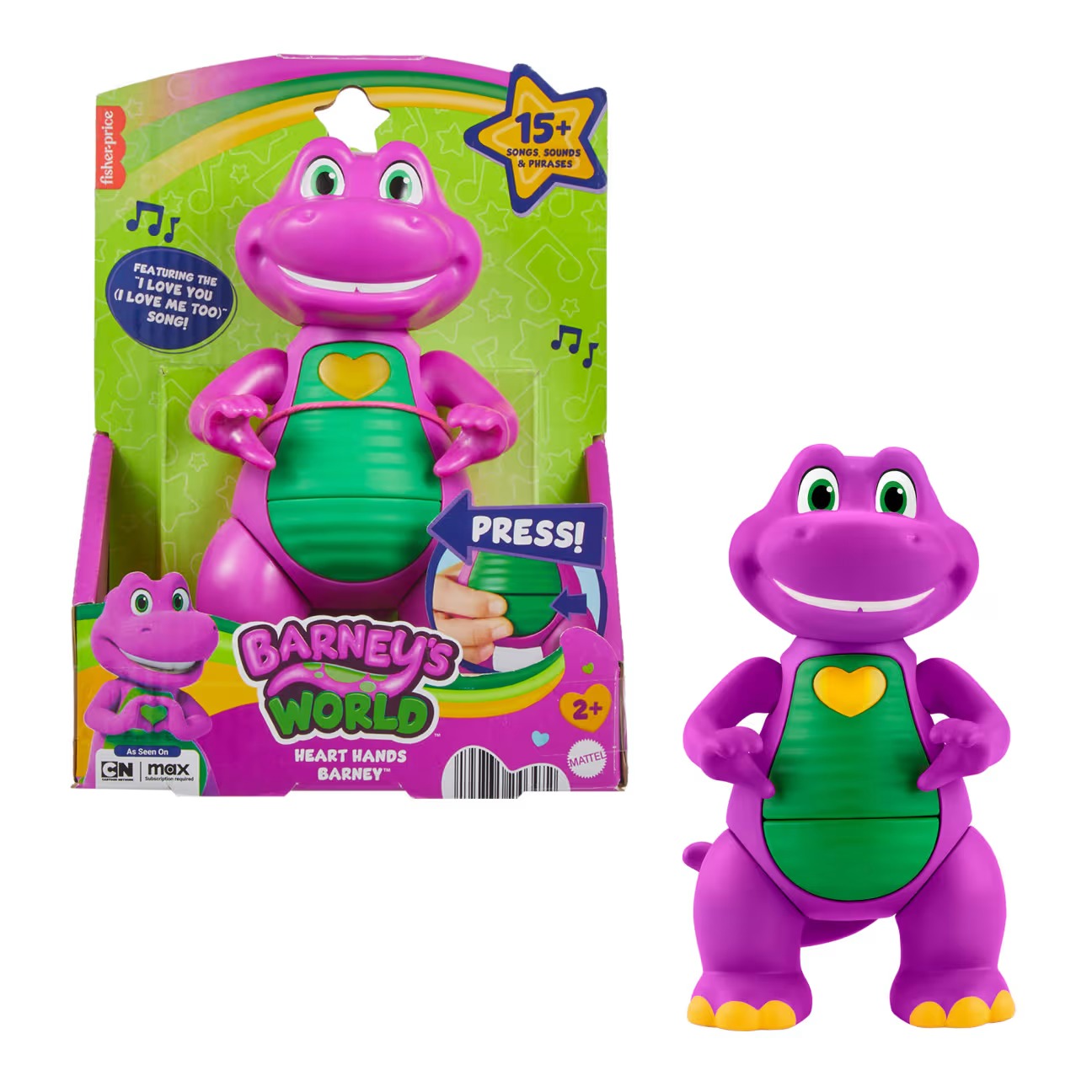 Fisher-Price - Barney's World - Heart Hands Barney Toy Figure