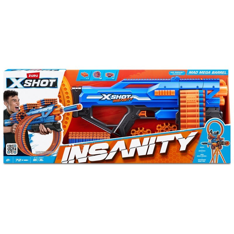 X-Shot - Insanity Mad Mega Barrel Blaster with 72 Darts