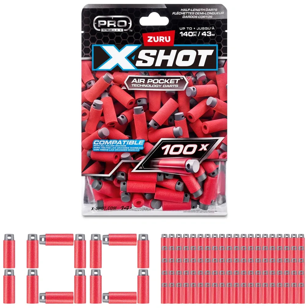X-Shot - 100 Pack Refill Half Length Darts