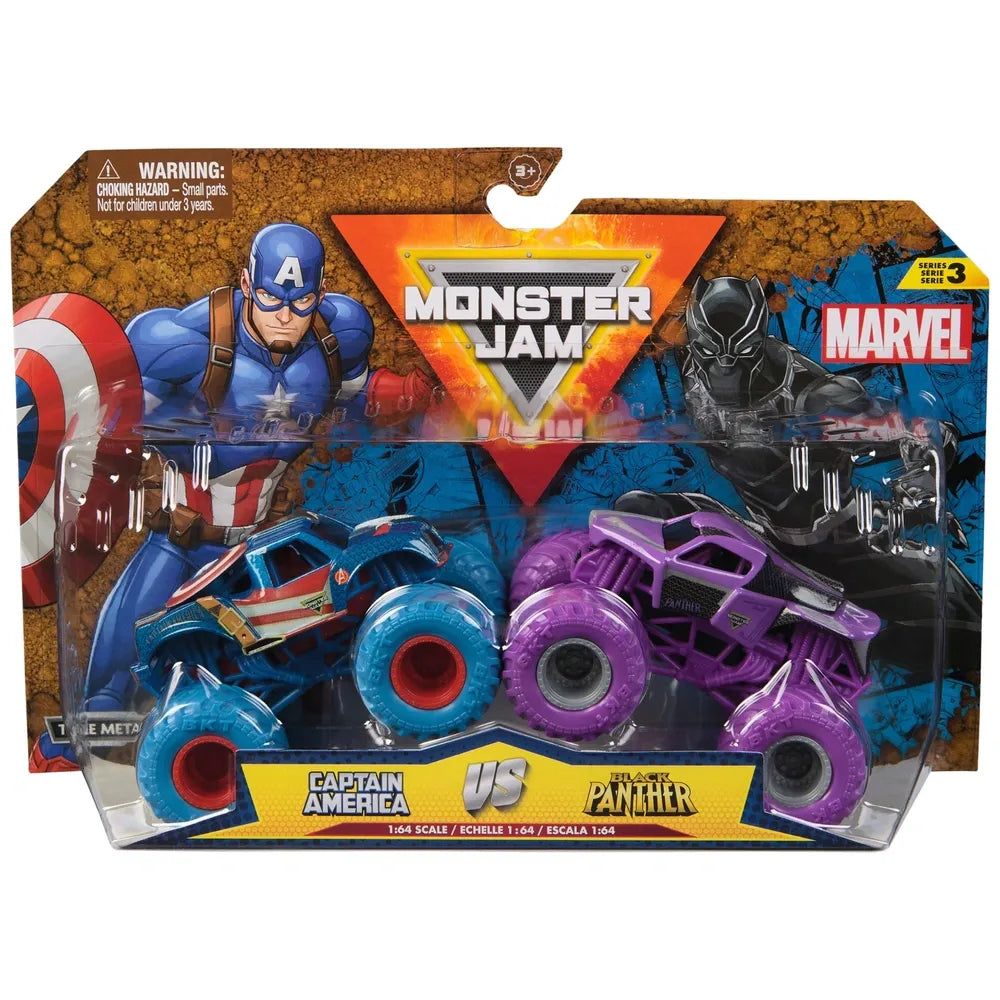 Monster Jam - Marvel - Monster Trucks Diecast 1:64 Scale - 2 Pack Assortment