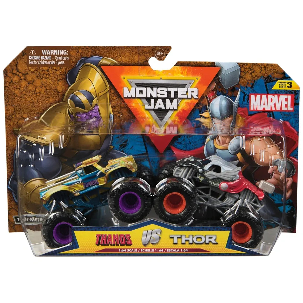 Monster Jam - Marvel - Monster Trucks Diecast 1:64 Scale - 2 Pack Assortment