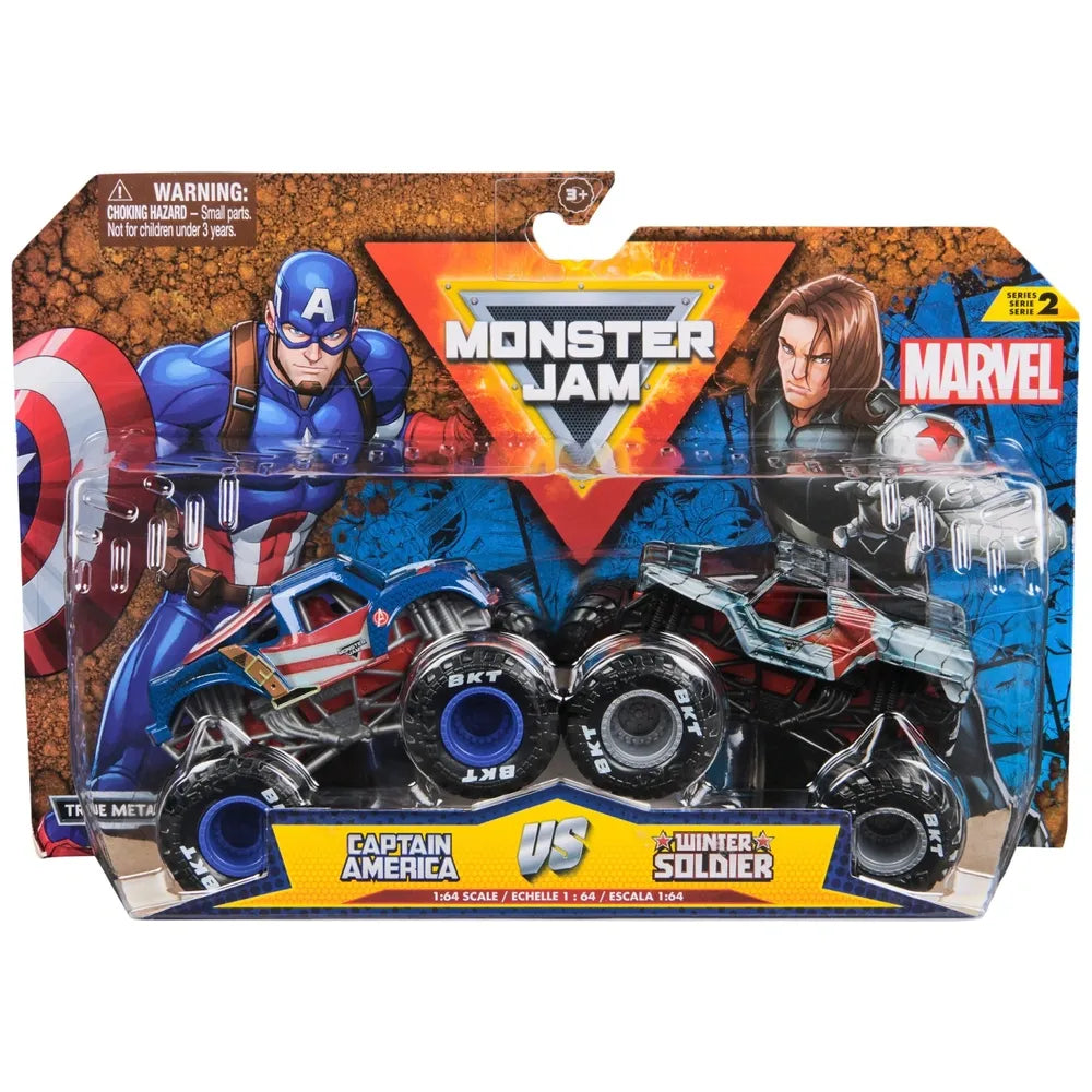 Monster Jam - Marvel - Monster Trucks Diecast 1:64 Scale - 2 Pack Assortment