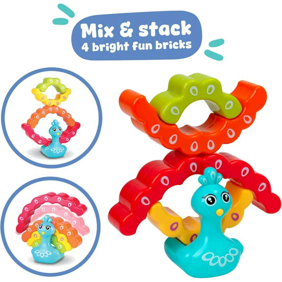 Play Tots - Rainbow Peacock Stacker