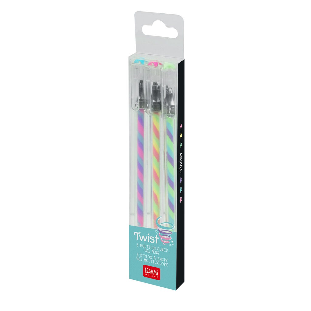 Legami - Set of 3 Multicoloured Gel Pens - Twist