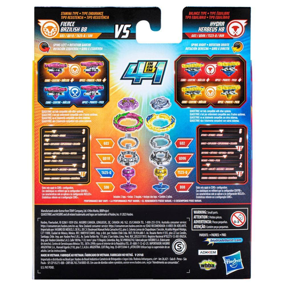 Beyblade - Burst Quad Strike - Fierce Bazilisk B8 & Hydra Kerbeus H8