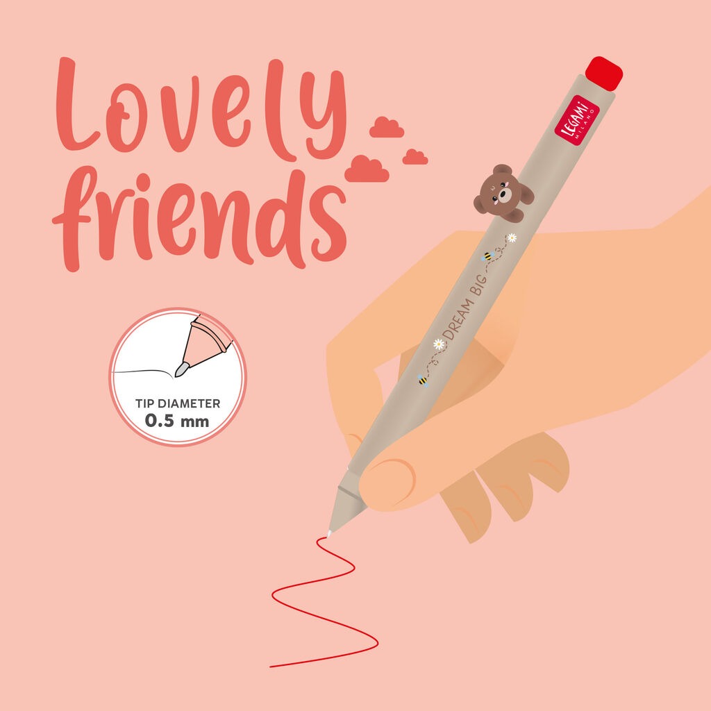 Legami - Lovely Friends - Gel Pen - Teddy Bear
