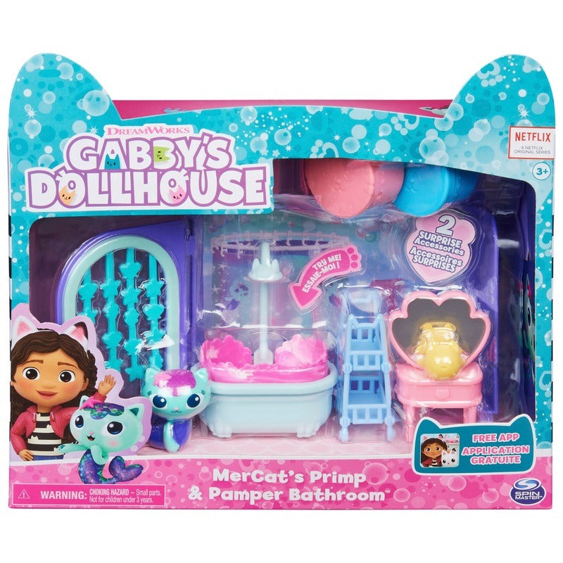 Gabby's Dollhouse - MerCat's Primp & Pamper Bathroom