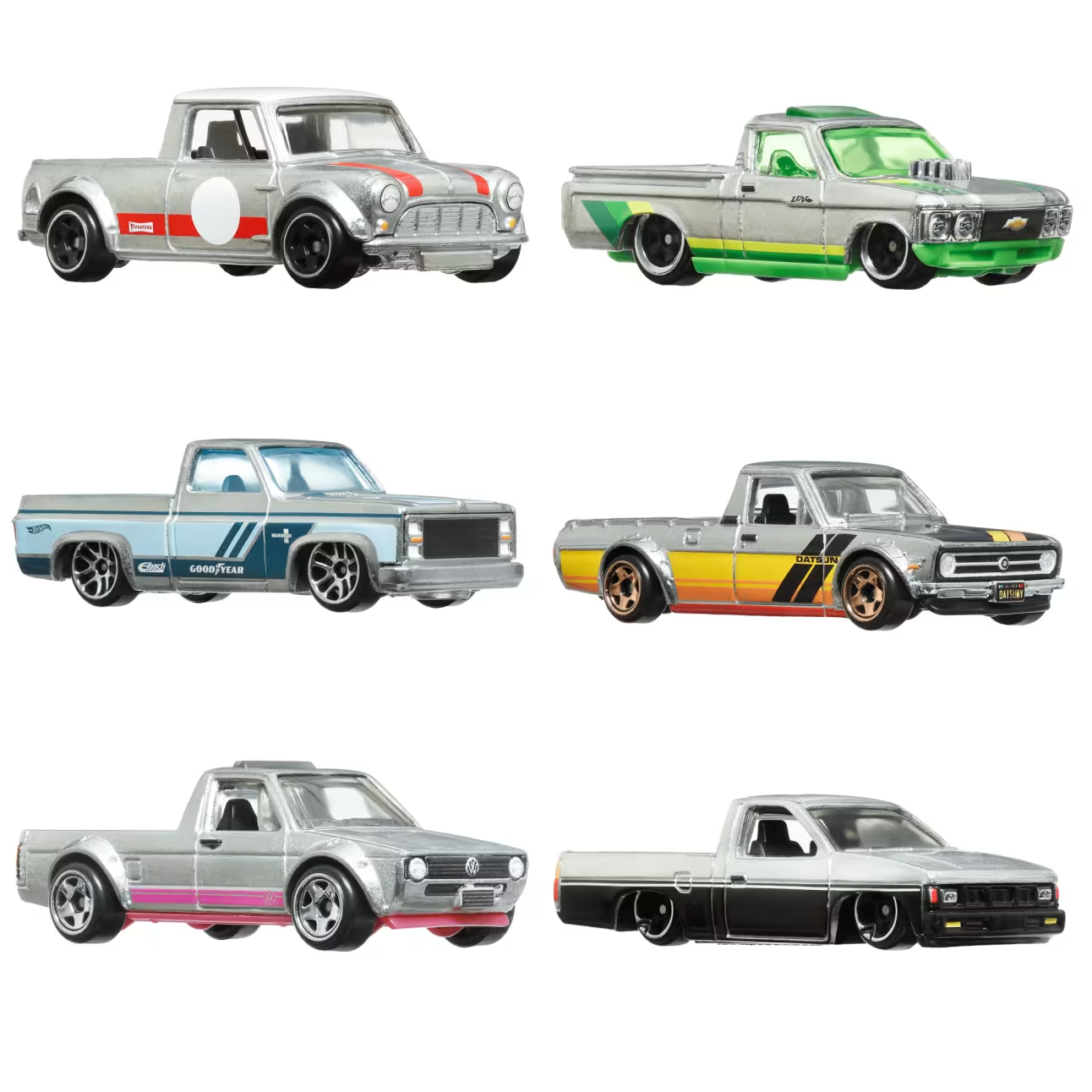 Hot Wheels - Zamac Die Cast Cars - Trucks & Pick Ups - 6 Pack