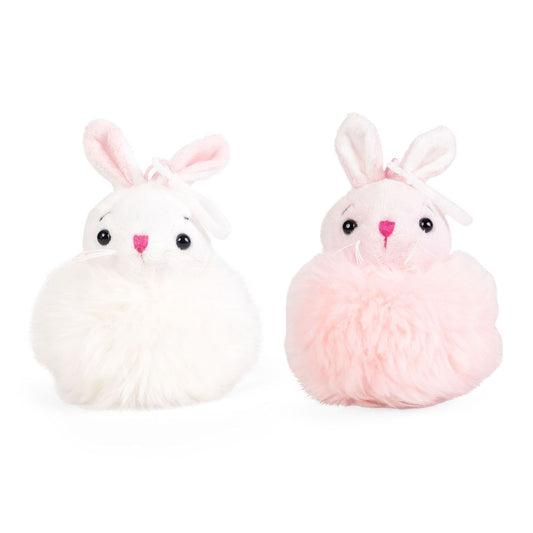 LITTLE Living Nature - Clips Pompom Bunny Plush Animal Keyrings