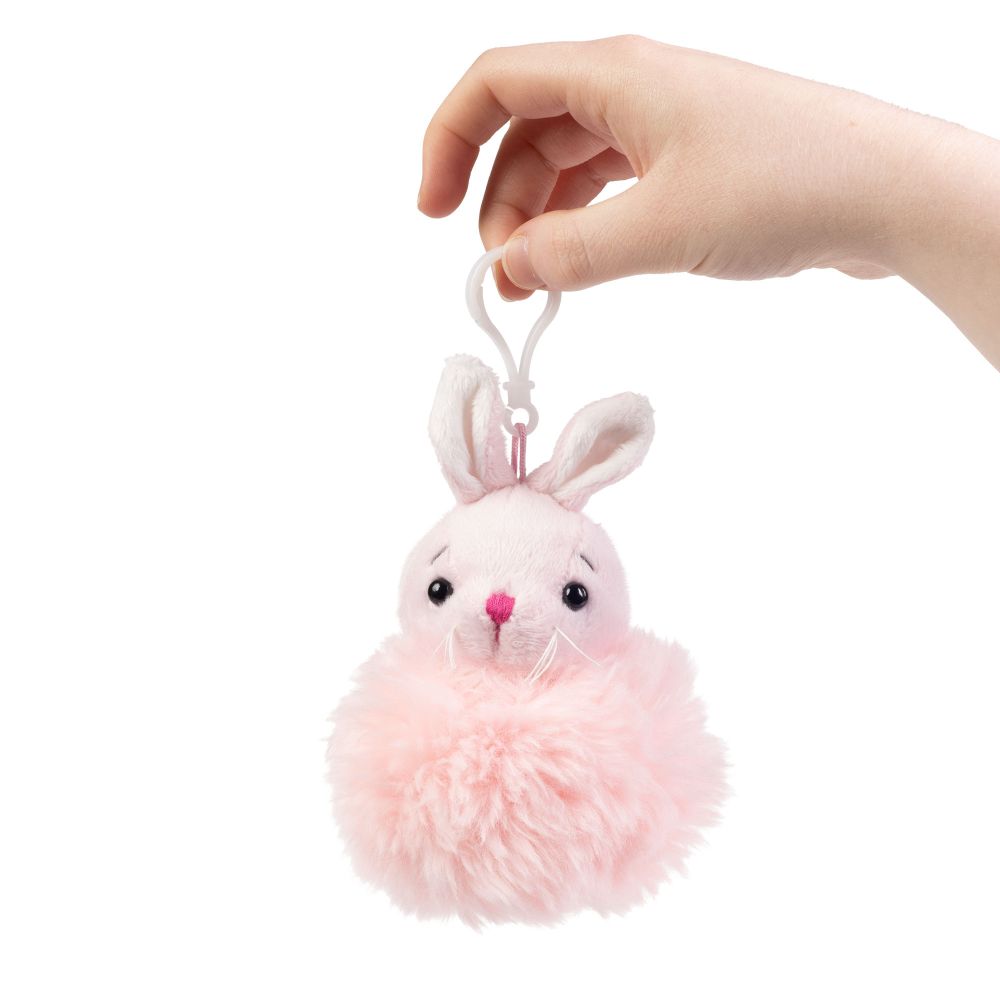 LITTLE Living Nature - Clips Pompom Bunny Plush Animal Keyrings