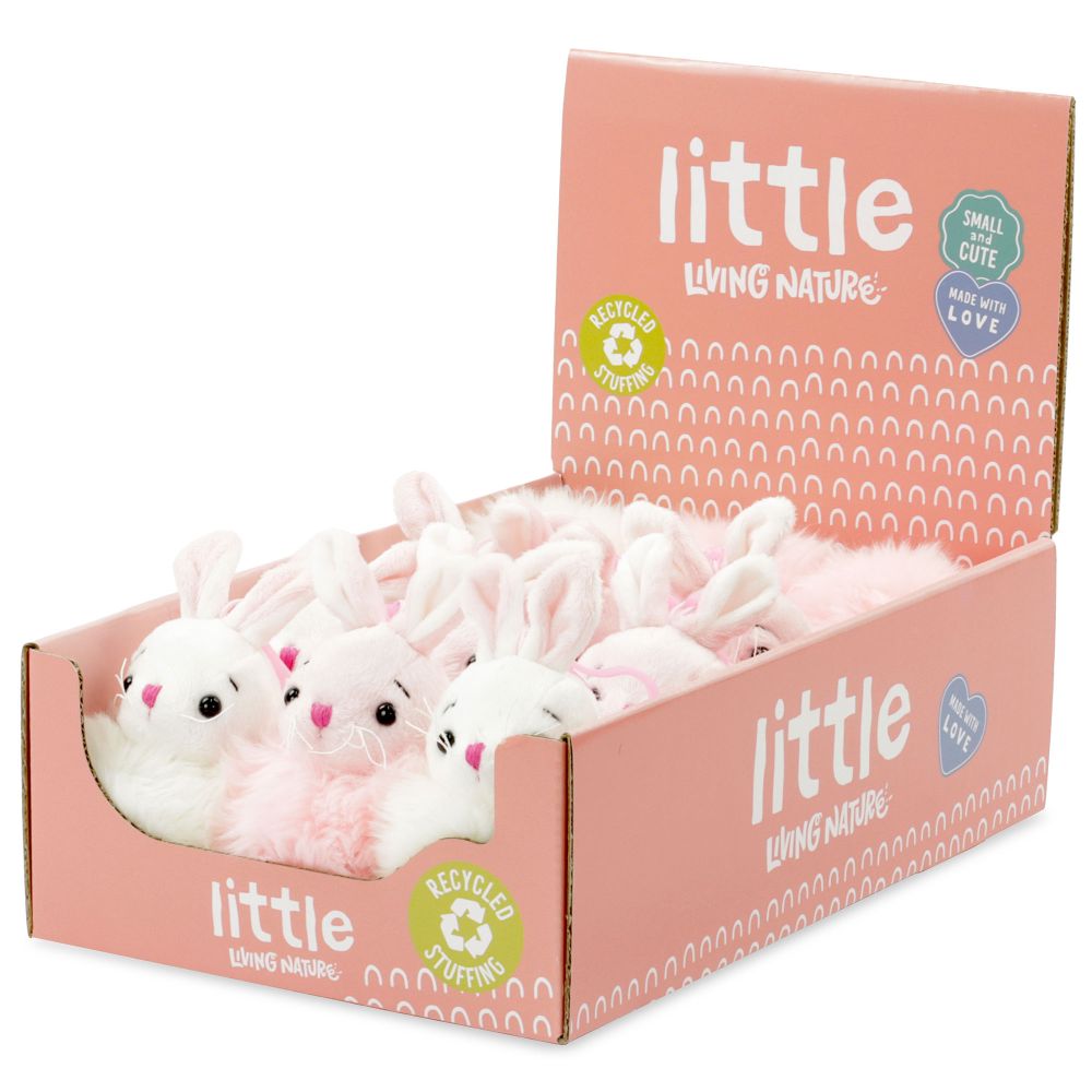 LITTLE Living Nature - Clips Pompom Bunny Plush Animal Keyrings