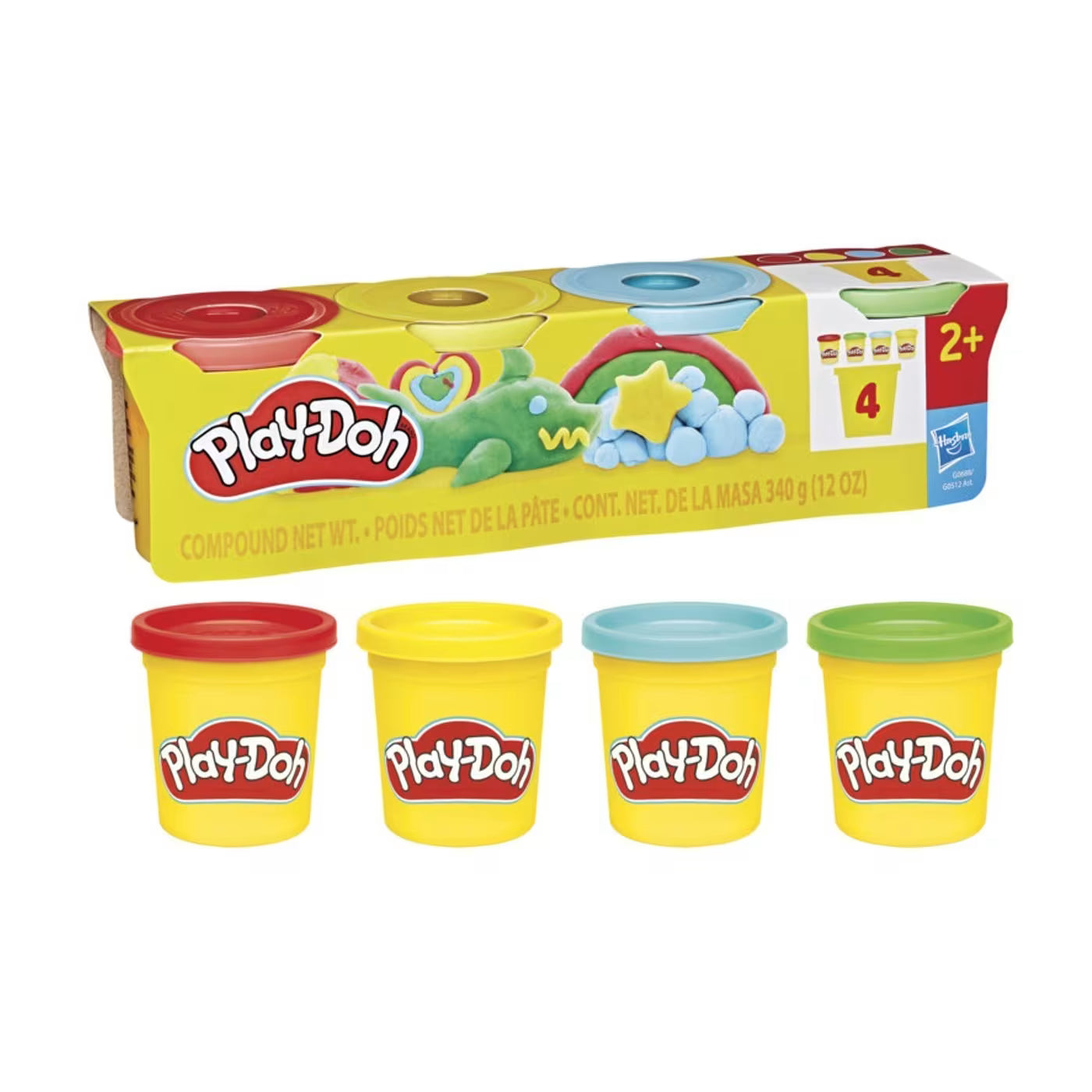Play-Doh - 4 Pack Set (Blue/Yellow/Red/Green)