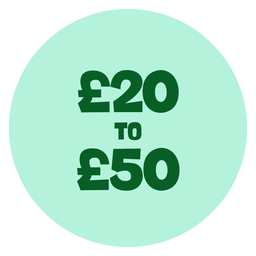 £20 to £50