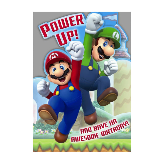 Super Mario - Power Up - Birthday Card