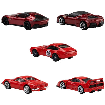 Hot Wheels - 5 Car Pack Ferrari Rosso