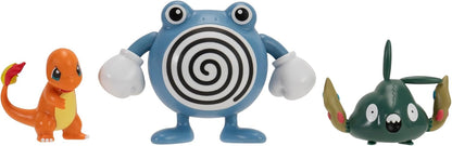 Pokemon Battle Figures 3 Pack - Charmander, Poliwhirl & Trubbish