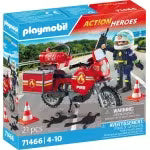 Playmobil Action Heroes - Fire Motorcycle & Oil Spill Incident (71466)