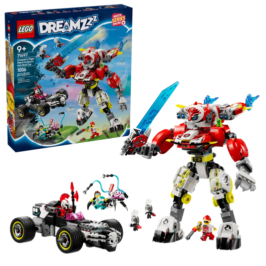 LEGO Dreamzzz - Cooper's Tiger Mech and Zero's Hot Rod Car (71497)