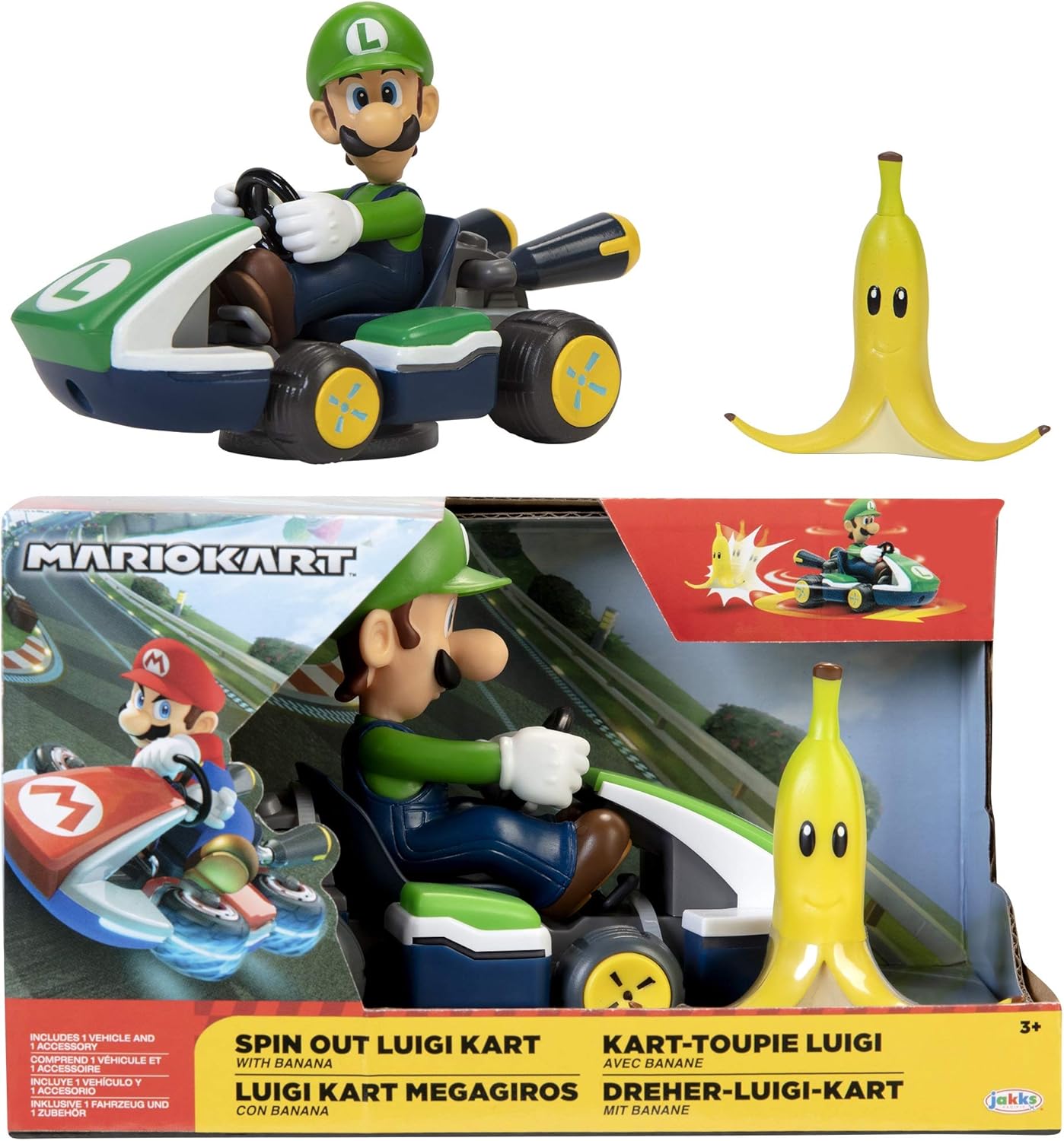 Super Mario - Mario Kart - Spin Out Luigi Kart