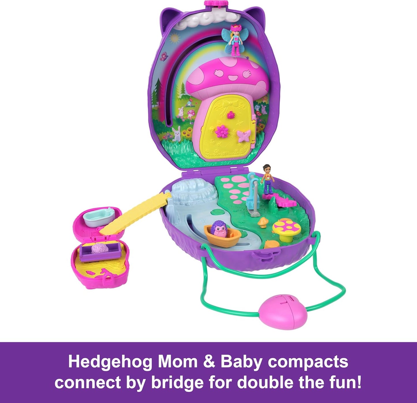 Polly Pocket - Hedgehog Mom and Baby Purse Playset