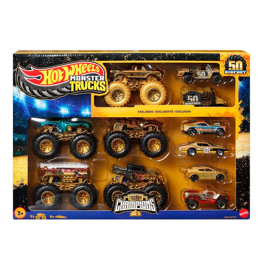 Hot Wheels - Monster Trucks Trophy Champions Collection with Die-Cast Bigfoot