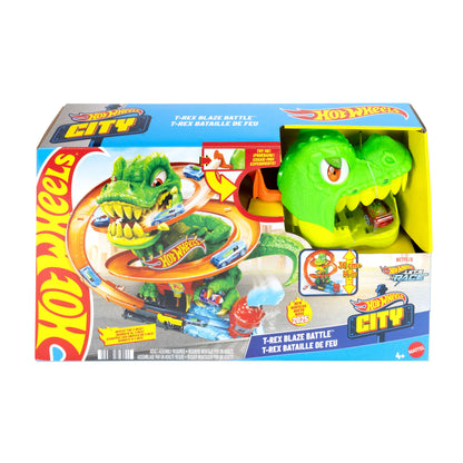 Hot Wheels - Diecast City T-Rex Blaze Battle Playset