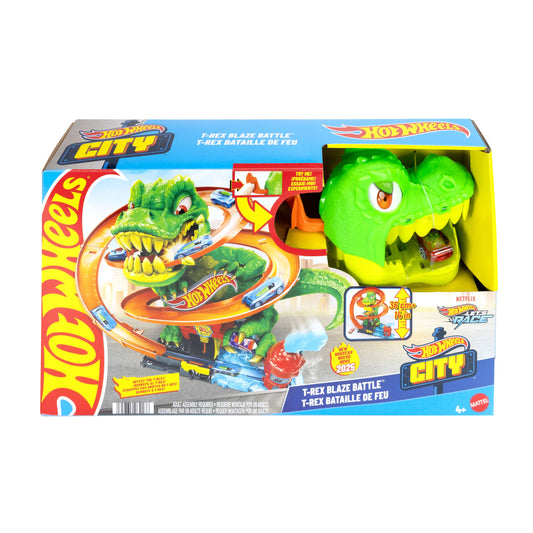 Hot Wheels - Diecast City T-Rex Blaze Battle Playset