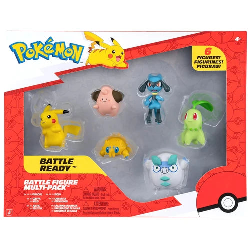 Pokemon - Battle Figure 6 Pack - Pikachu, Cleffa, Joltik, Riolu, Chikorita and Galarian Darumaka
