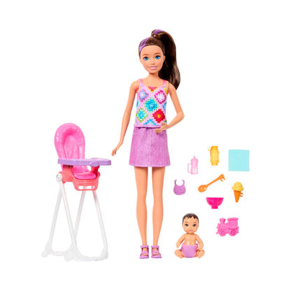 Barbie - Skipper Babysitters - High Chair & 8 Accessories